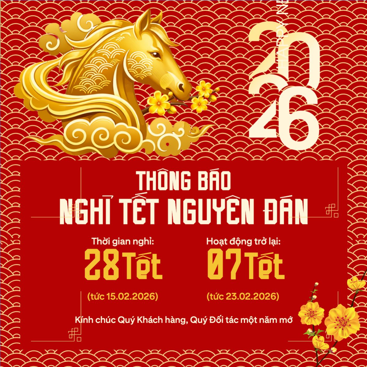 Thông báo nghỉ tết Nguyên Đán