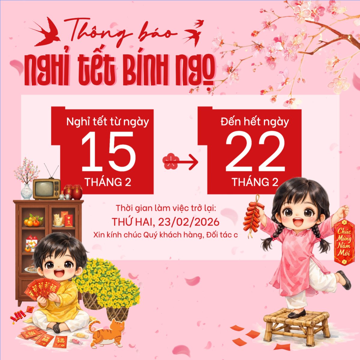 Thông báo nghỉ tết Nguyên Đán