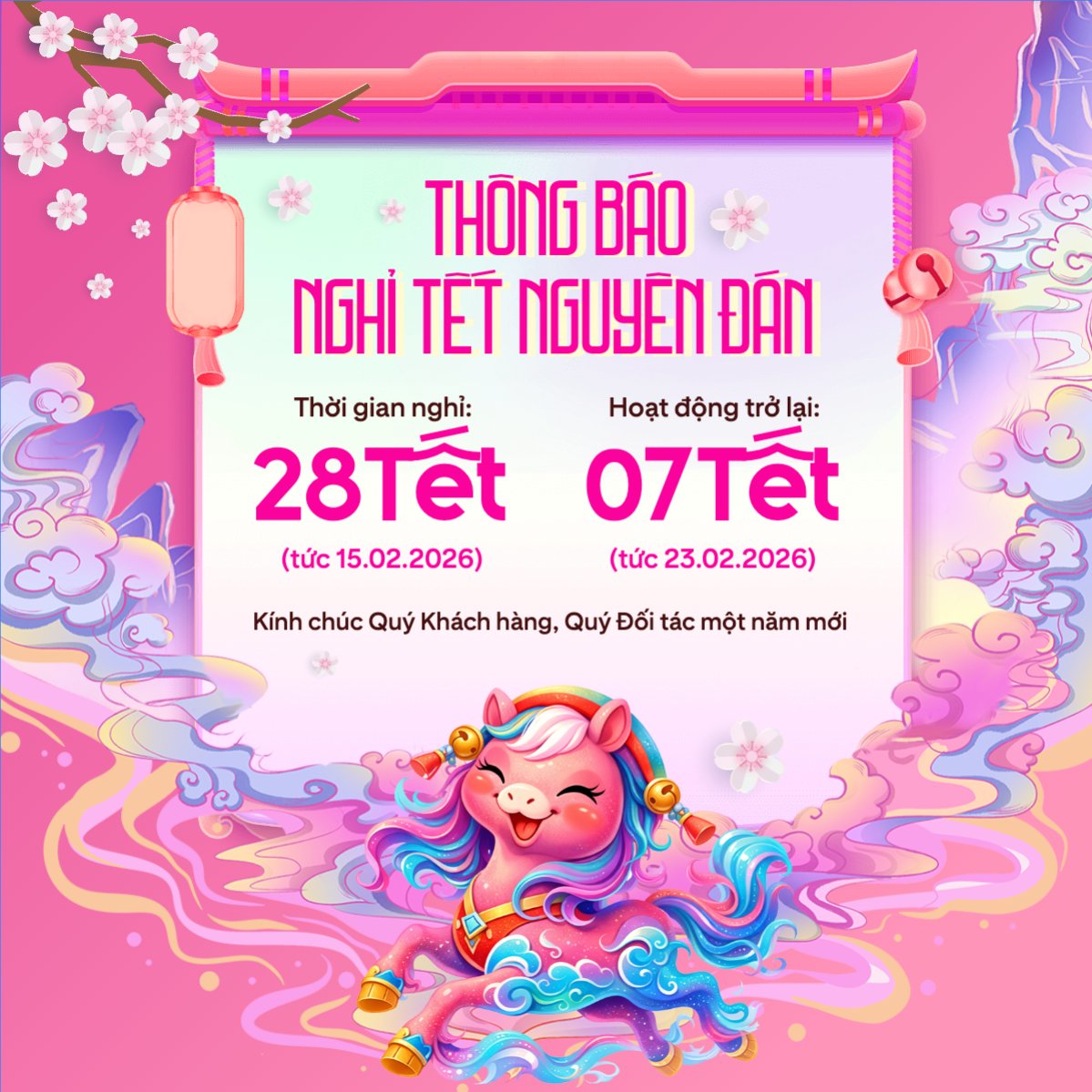 Thông báo nghỉ tết Nguyên Đán
