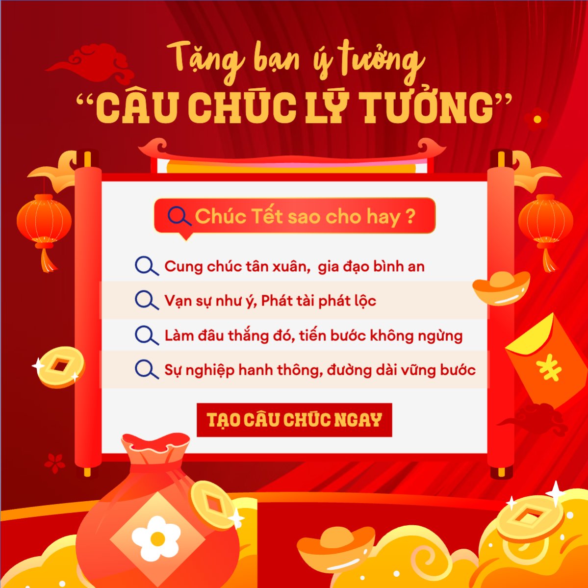Tặng bạn ý tưởng câu chúc lý tưởng