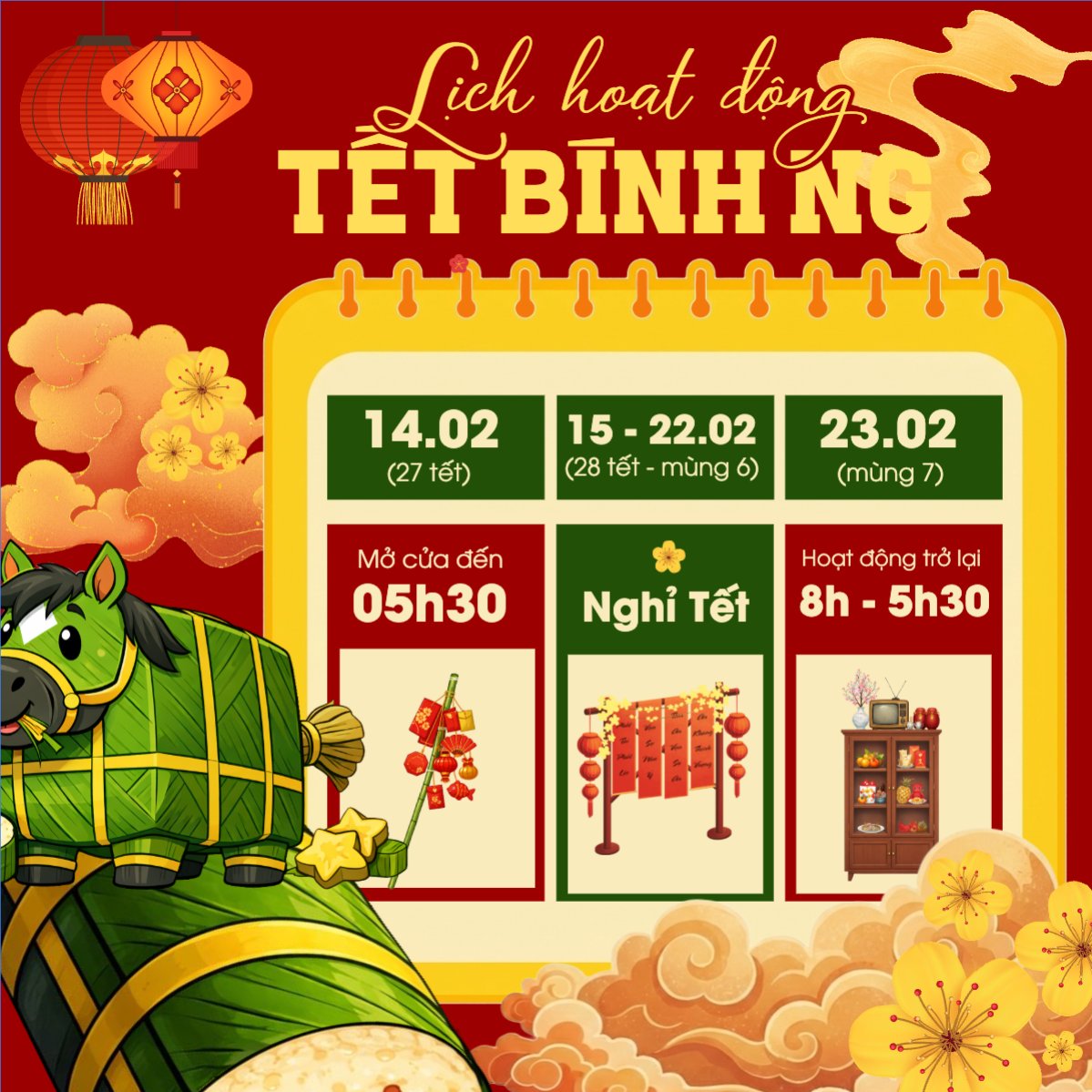 Lịch hoạt động tết bính ngọ