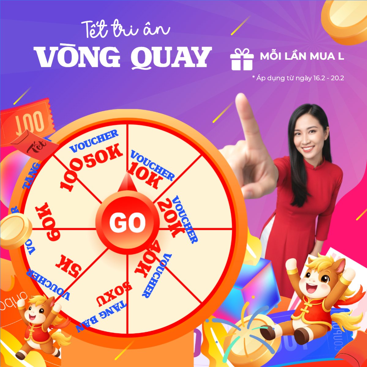 Tết tri ân vòng quay may mắn