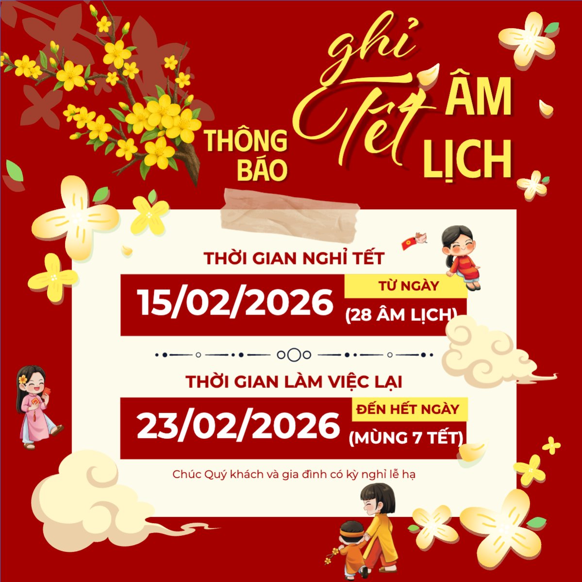 Thông báo nghỉ tết âm lịch