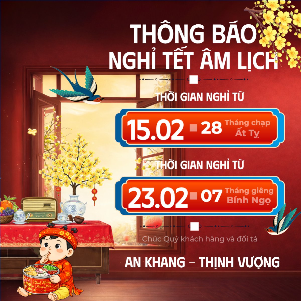 Thông báo nghỉ tết âm lịch