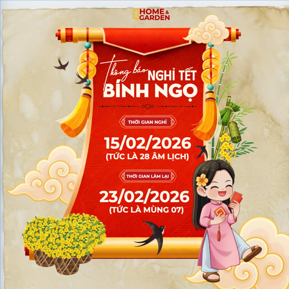 Thông báo nghỉ tết Nguyên Đán