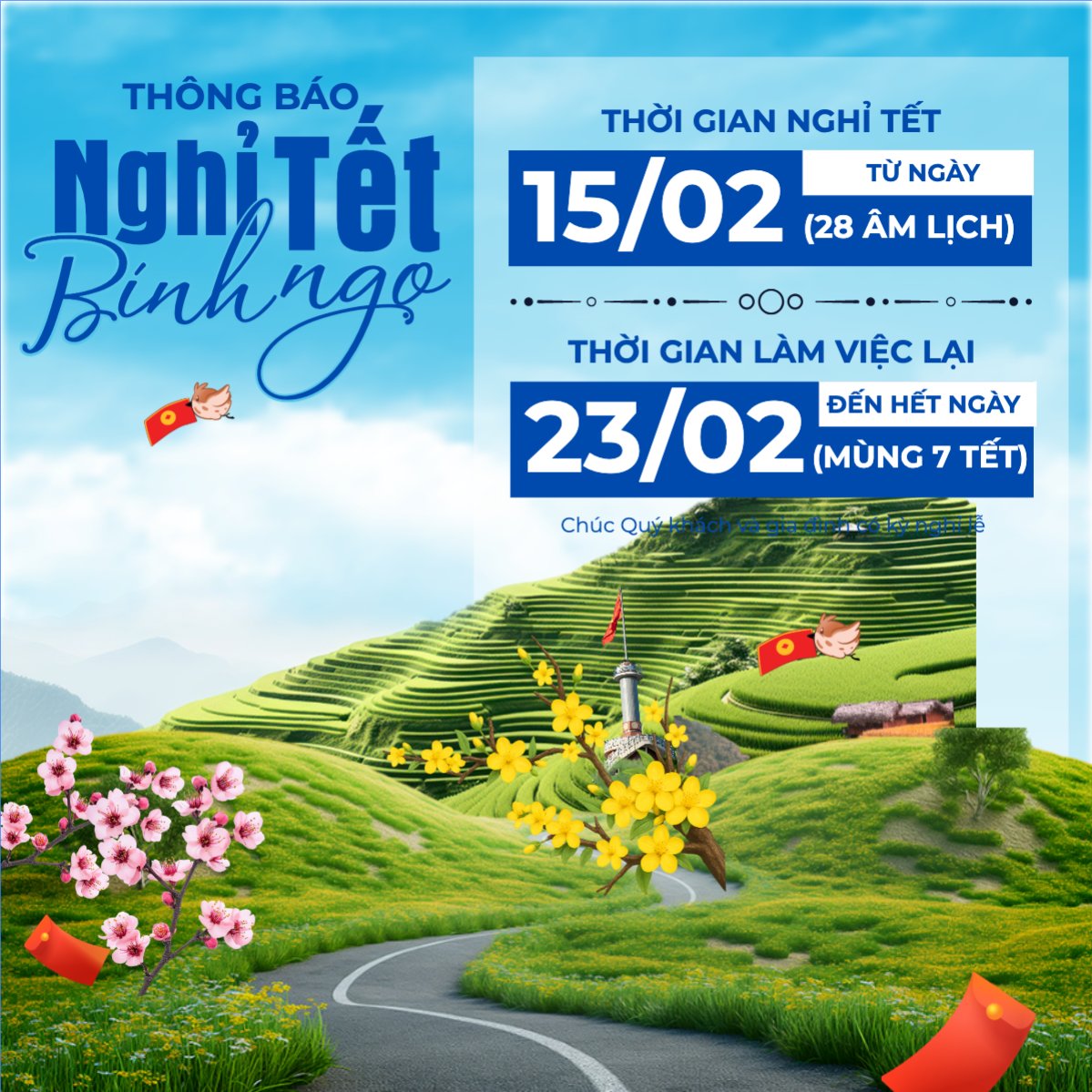 Thông báo nghỉ tết Nguyên Đán