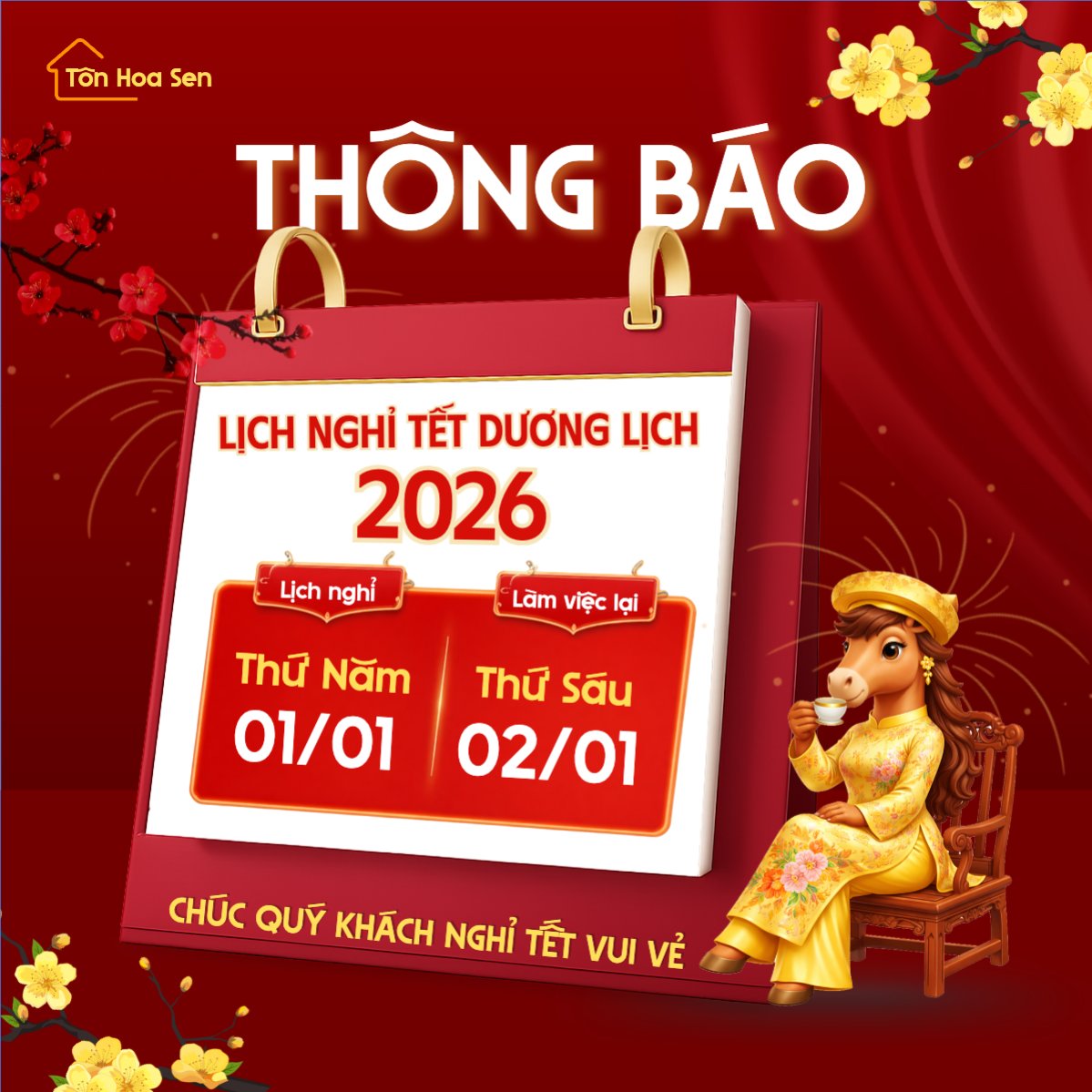 Thông báo nghỉ tết dương lịch