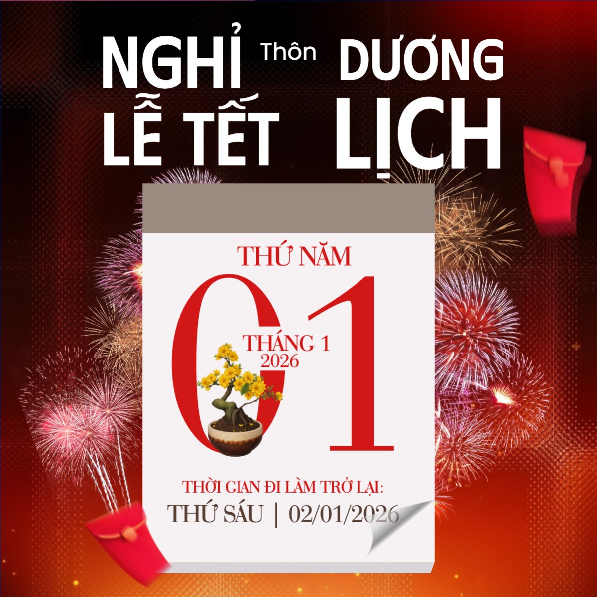 Thông báo nghỉ tết dương lịch