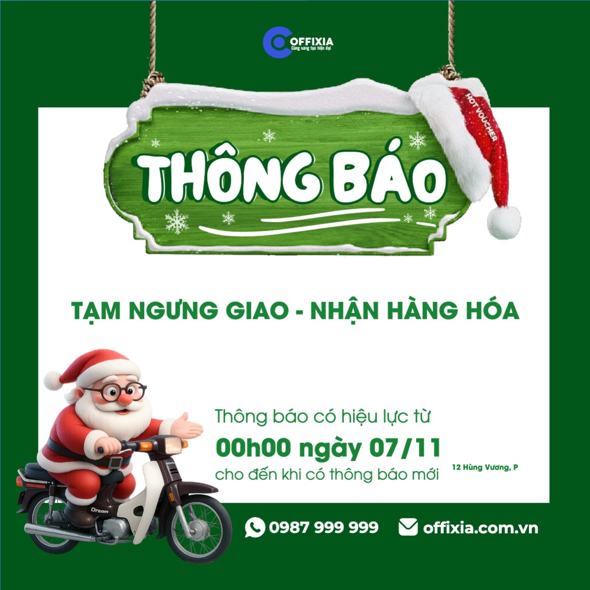 Thông báo ngưng giao nhận hàng
