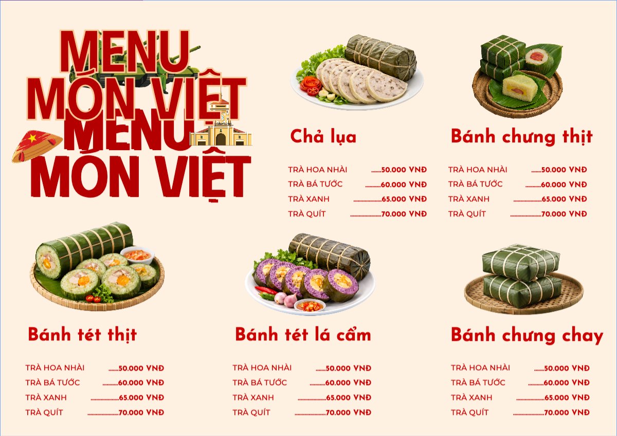 Menu nước ngày lễ