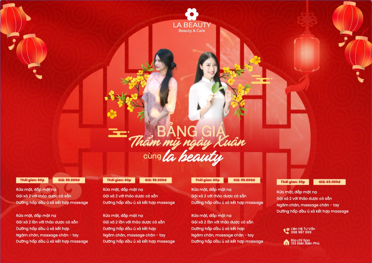 Bảng giá thẩm mỹ ngày xuân cùng La beauty