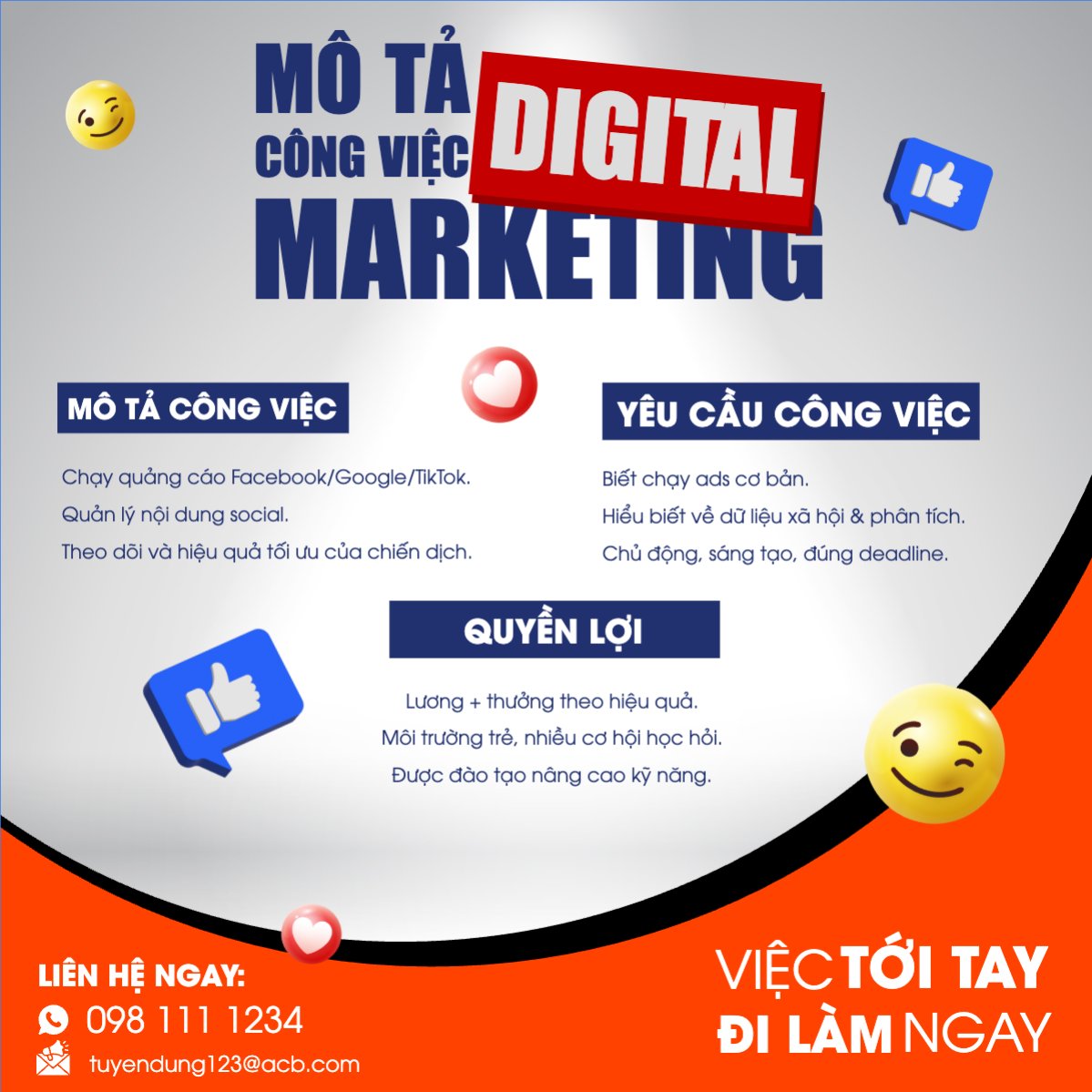 Mô tả công việc digital marketing