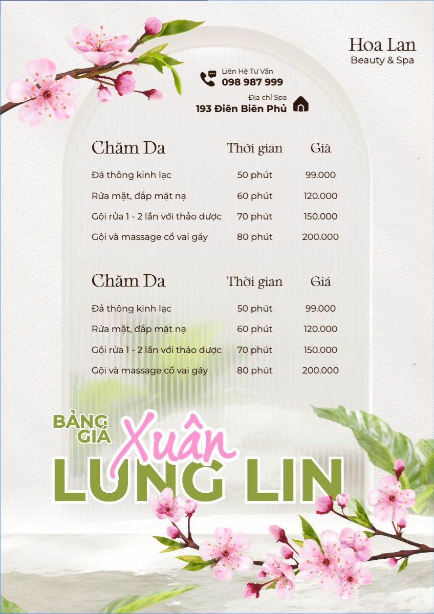 Bảng giá xuân lung linh