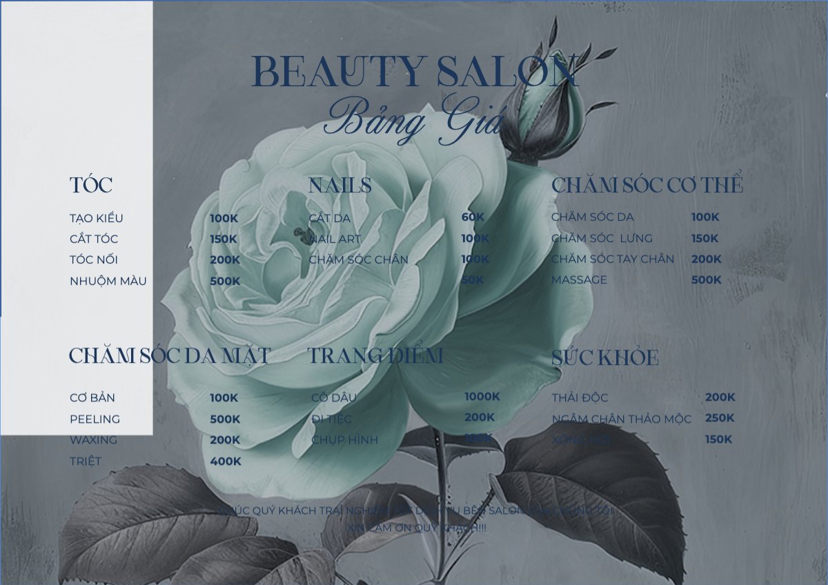 Tiệm tóc, tiệm cắt tóc, salon, nail, spa, beauty, làm đẹp, thẩm mỹ