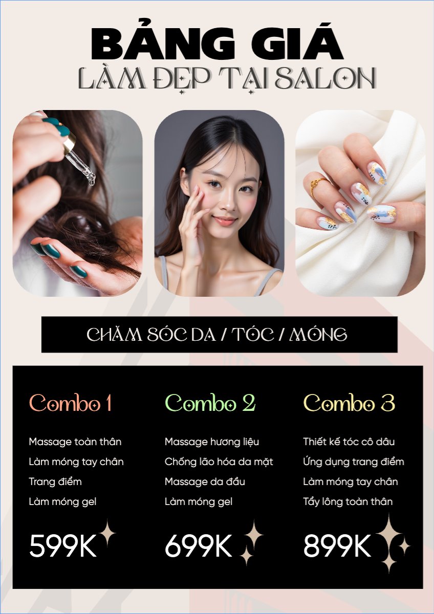 Tiệm tóc, tiệm cắt tóc, salon, nail, spa, beauty, làm đẹp, thẩm mỹ