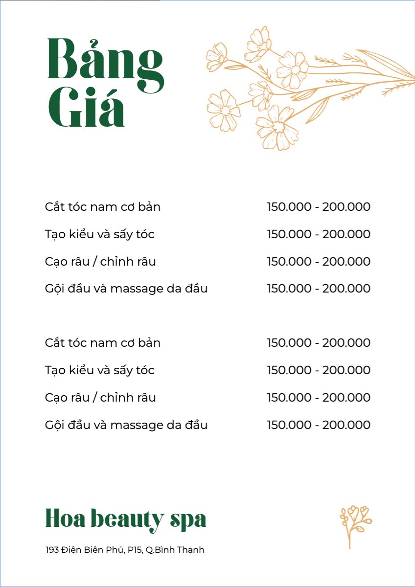 Tiệm tóc, tiệm cắt tóc, salon, nail, spa, beauty, làm đẹp, thẩm mỹ