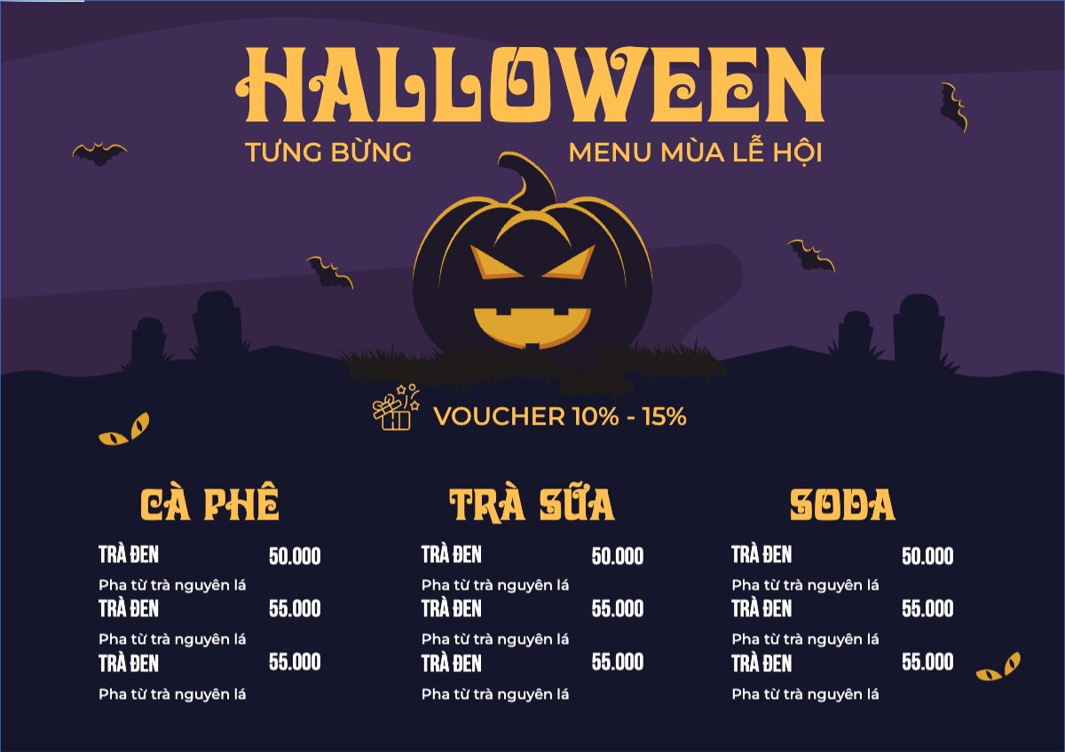 Halloween, nước uống, juice, giải khát, F&B, drink