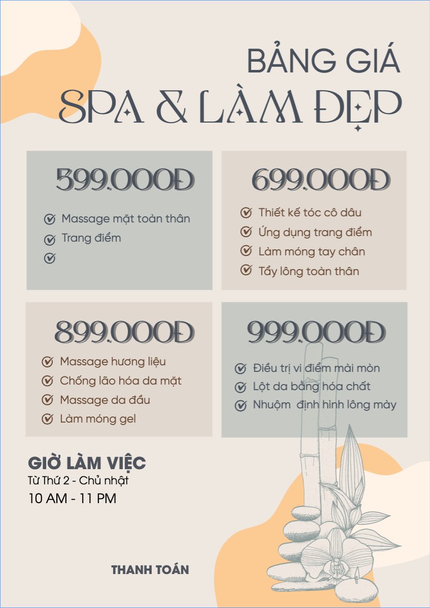 Tiệm tóc, tiệm cắt tóc, salon, nail, spa, beauty, làm đẹp, thẩm mỹ