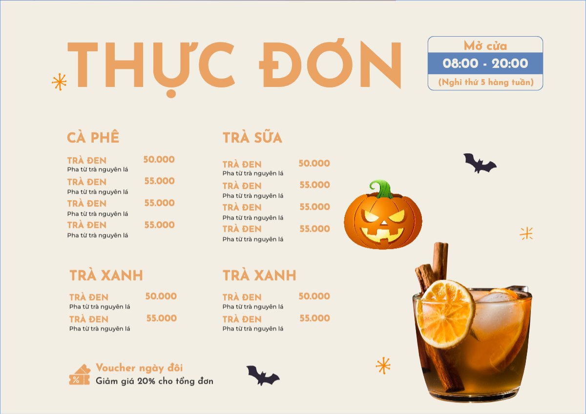 Halloween, nước uống, juice, giải khát, F&B, drink