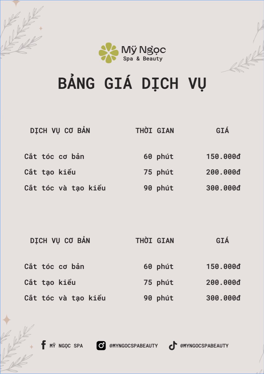Tiệm tóc, tiệm cắt tóc, salon, nail, spa, beauty, làm đẹp, thẩm mỹ