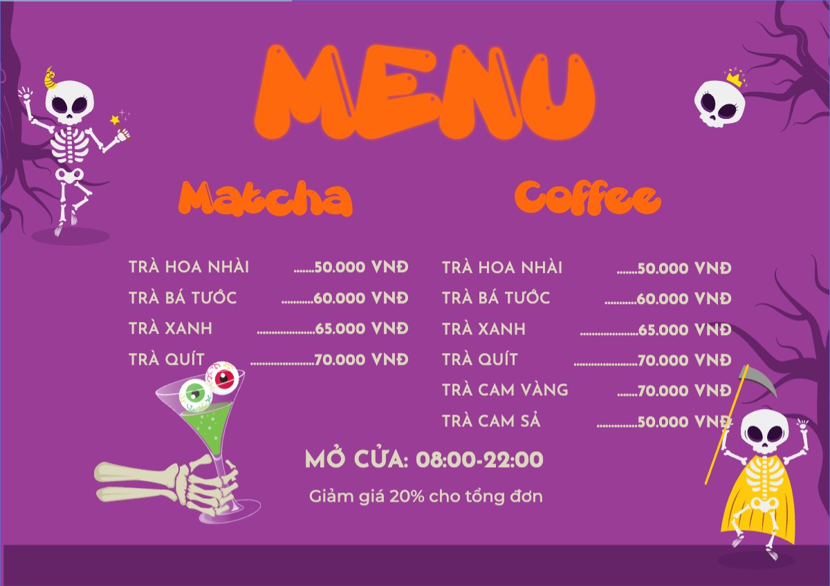 Halloween, nước uống, juice, giải khát, F&B, drink