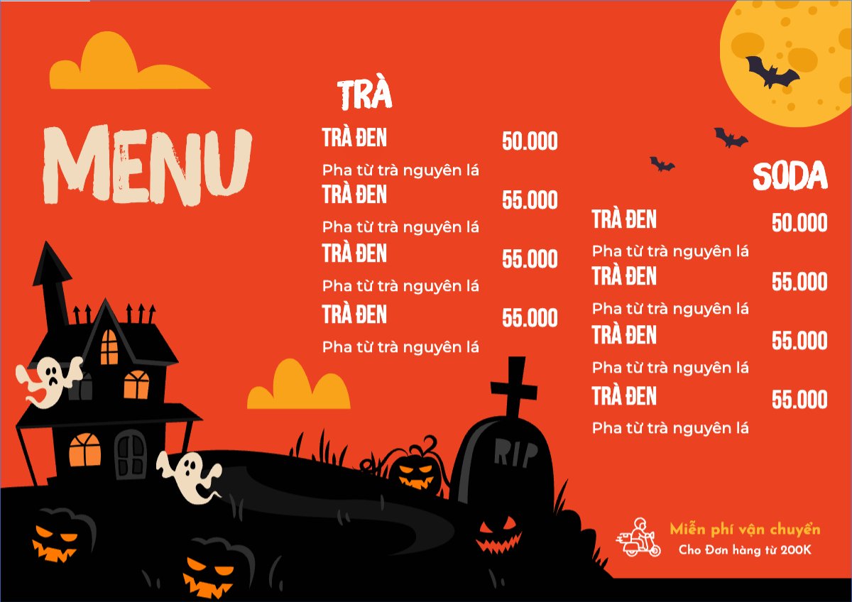 Halloween, nước uống, juice, giải khát, F&B, drink