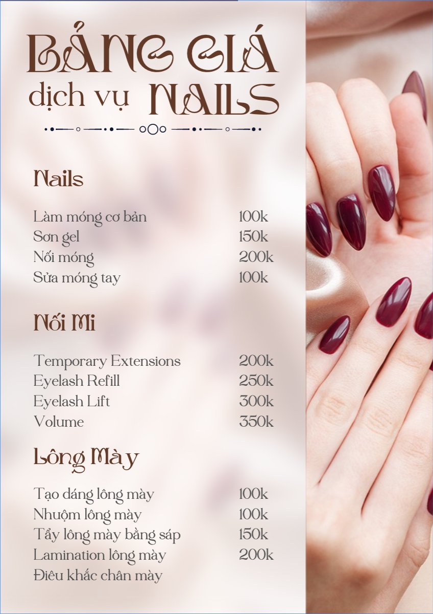Tiệm tóc, tiệm cắt tóc, salon, nail, spa, beauty, làm đẹp, thẩm mỹ