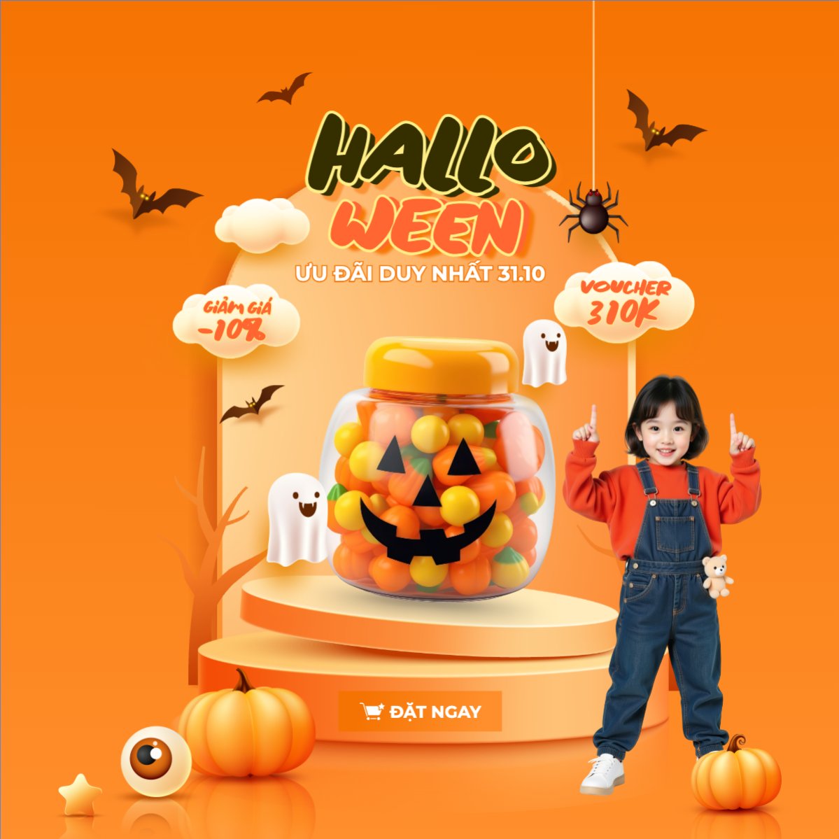 Halloween, lễ hội ma quái, sự kiện, event, food, kẹo, thực phẩm, dễ thương, cute, chibi, hoạt hình, cartoon