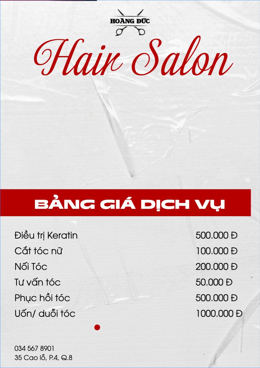Tiệm tóc, tiệm cắt tóc, salon, nail, spa, beauty, làm đẹp, thẩm mỹ