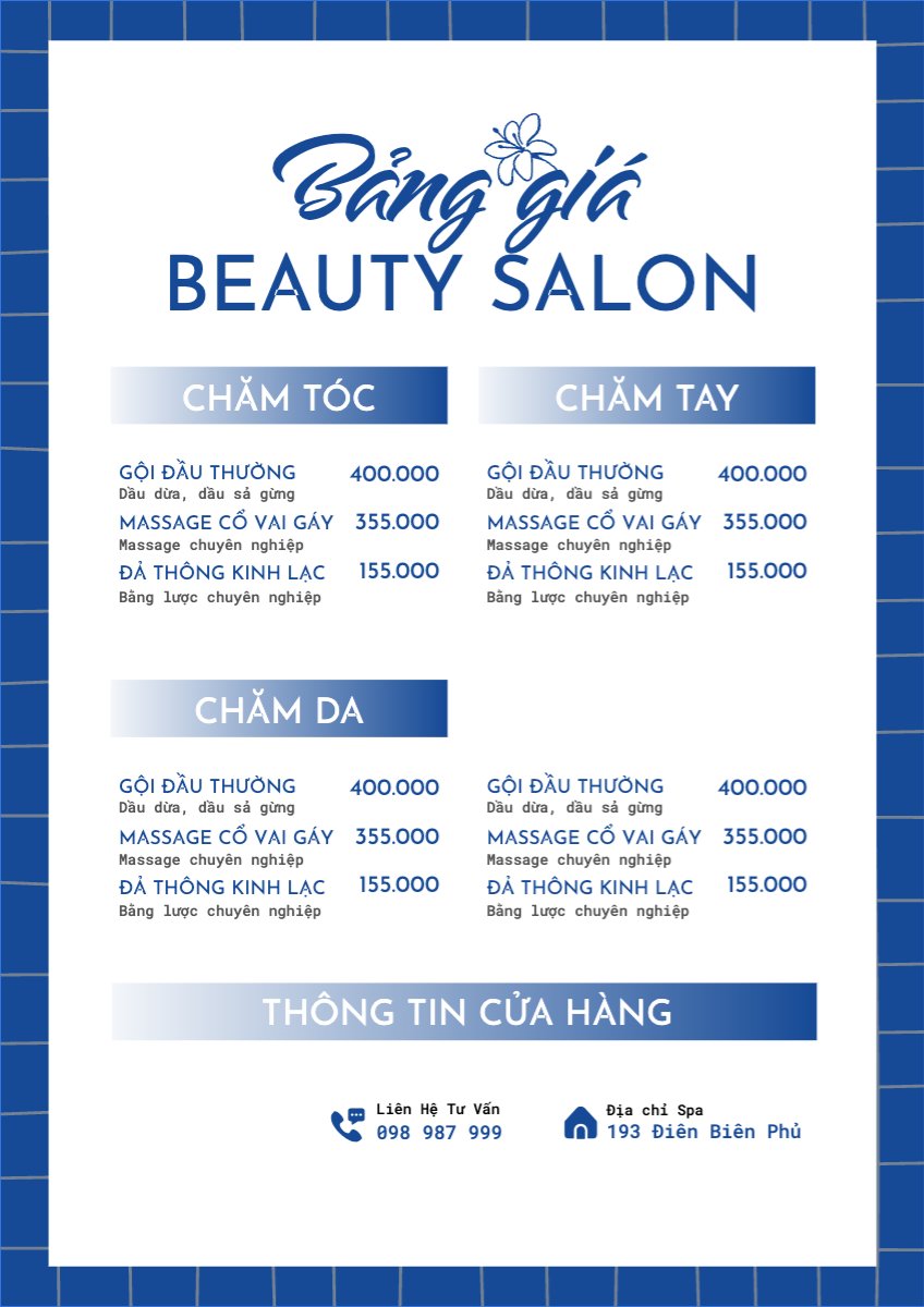 Tiệm tóc, tiệm cắt tóc, salon, nail, spa, beauty, làm đẹp, thẩm mỹ