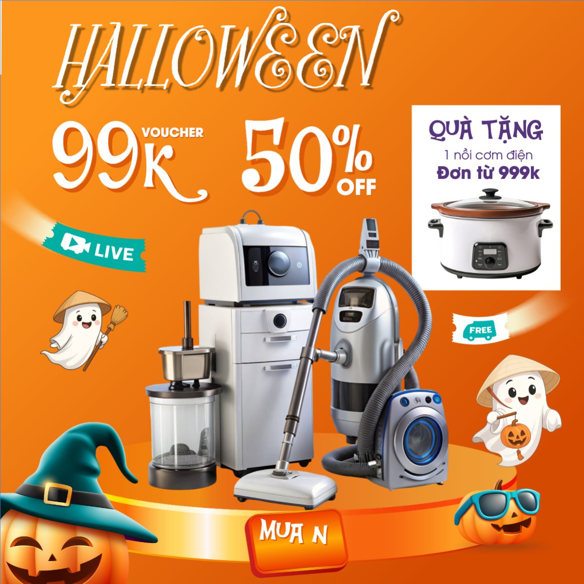 Halloween, lễ hội ma quái, sự kiện, event, công nghệ, technology, điện tử, electronic, dễ thương, cute, chibi, hoạt hình, cartoon