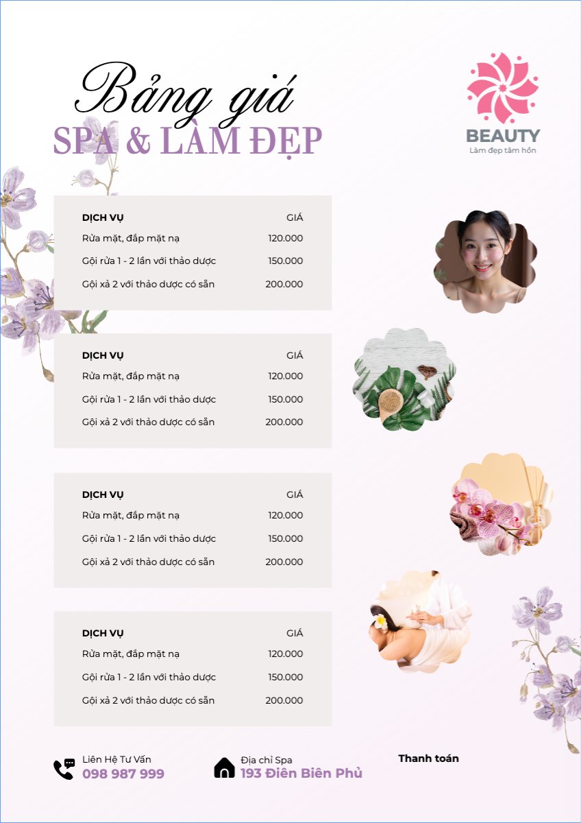 Tiệm tóc, tiệm cắt tóc, salon, nail, spa, beauty, làm đẹp, thẩm mỹ