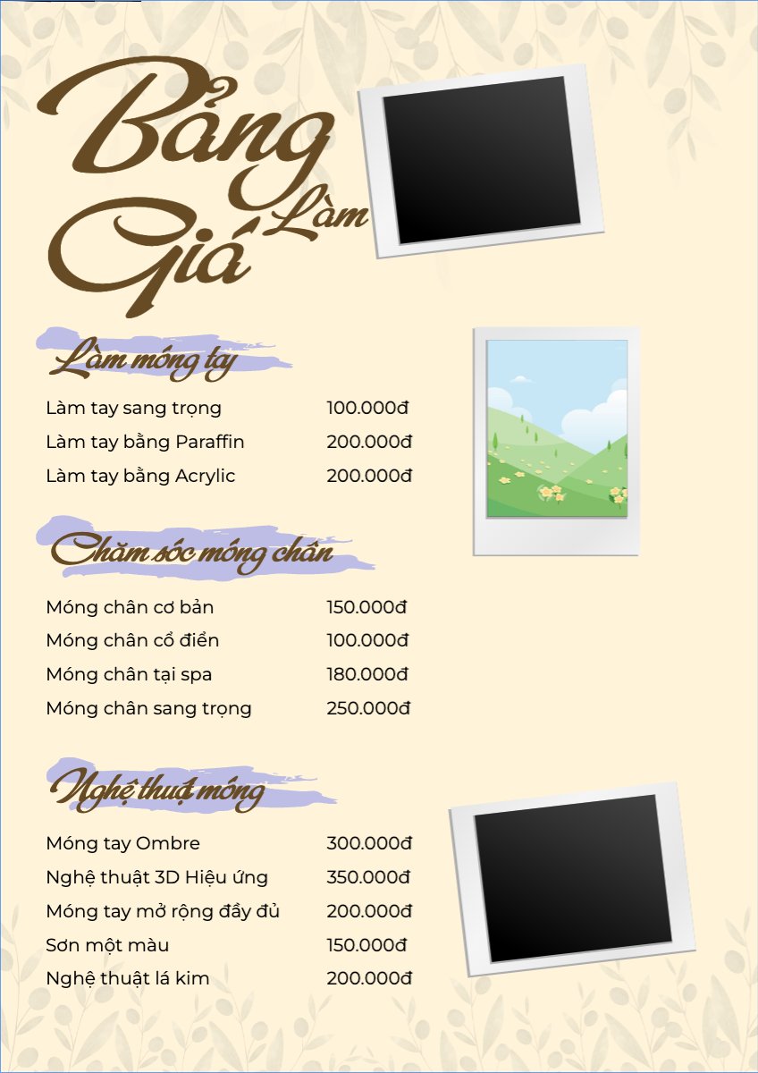 Tiệm tóc, tiệm cắt tóc, salon, nail, spa, beauty, làm đẹp, thẩm mỹ