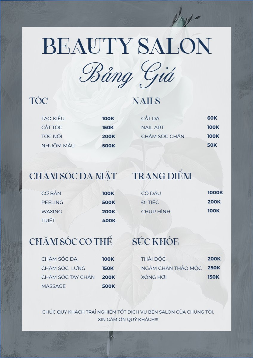Tiệm tóc, tiệm cắt tóc, salon, nail, spa, beauty, làm đẹp, thẩm mỹ