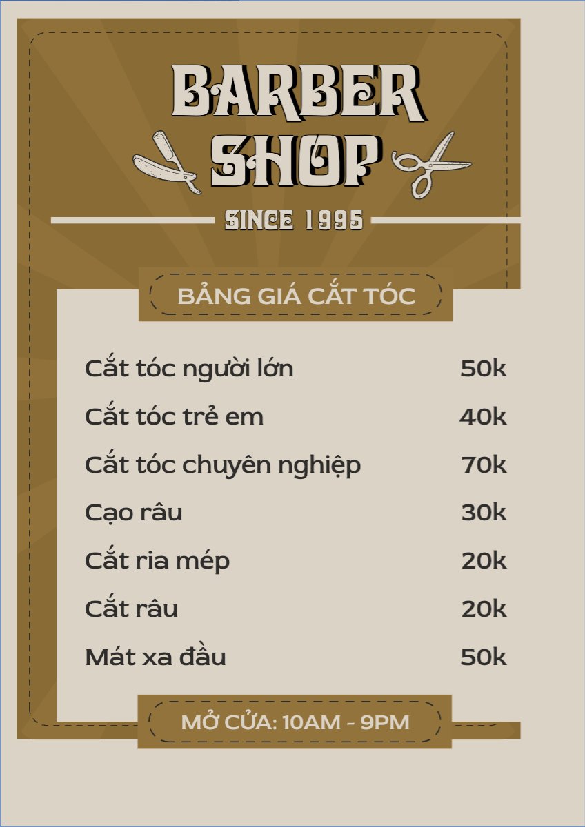 Salon, tiệm tóc, barber, spa, beauty, làm đẹp, thẩm mỹ