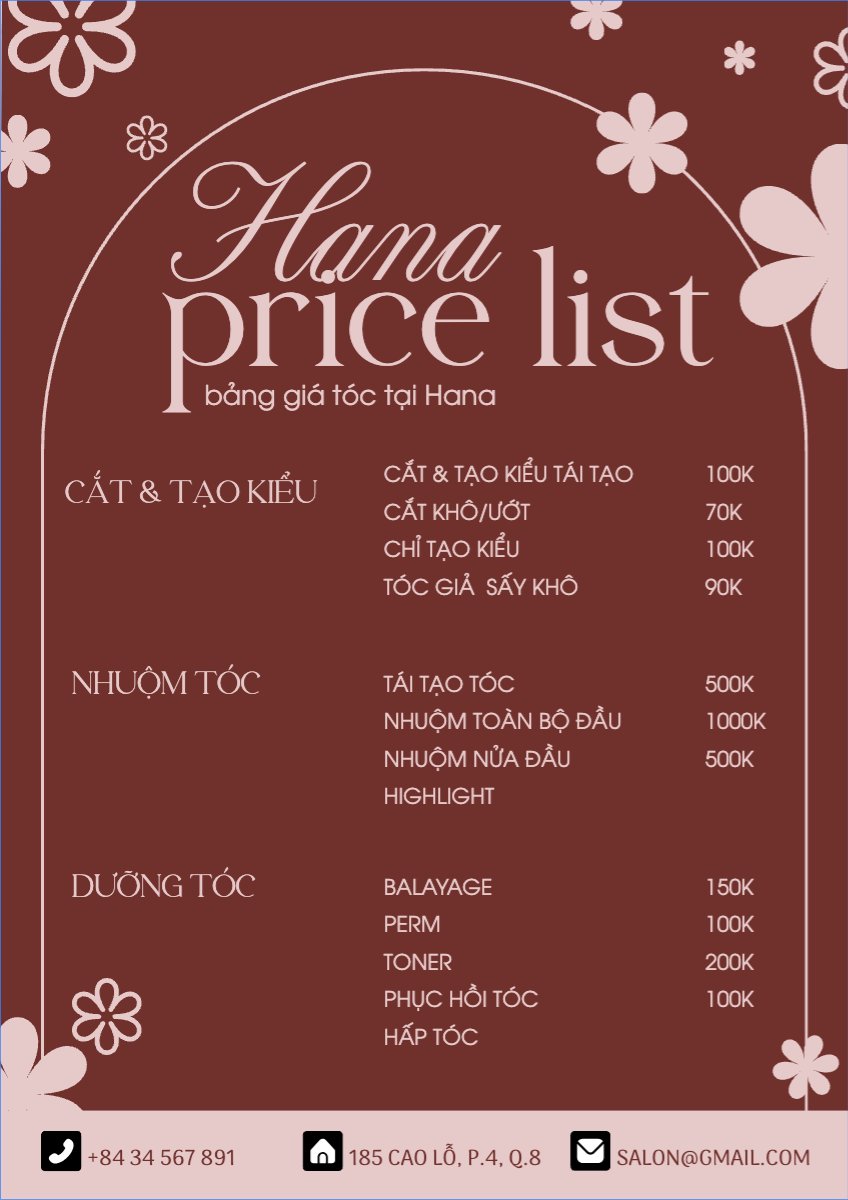 Salon, tiệm tóc, spa, beauty, làm đẹp, thẩm mỹ