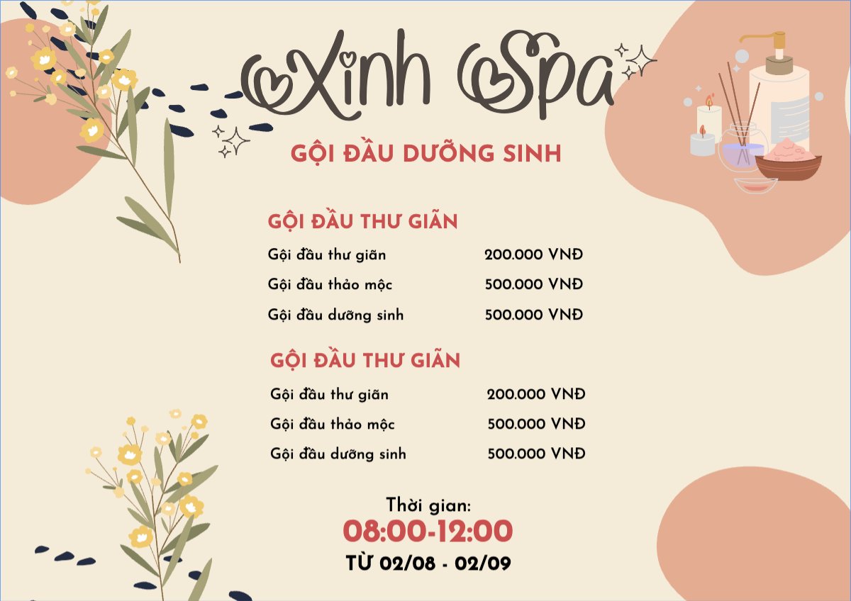 Spa, beauty, làm đẹp, thẩm mỹ,gội đầu