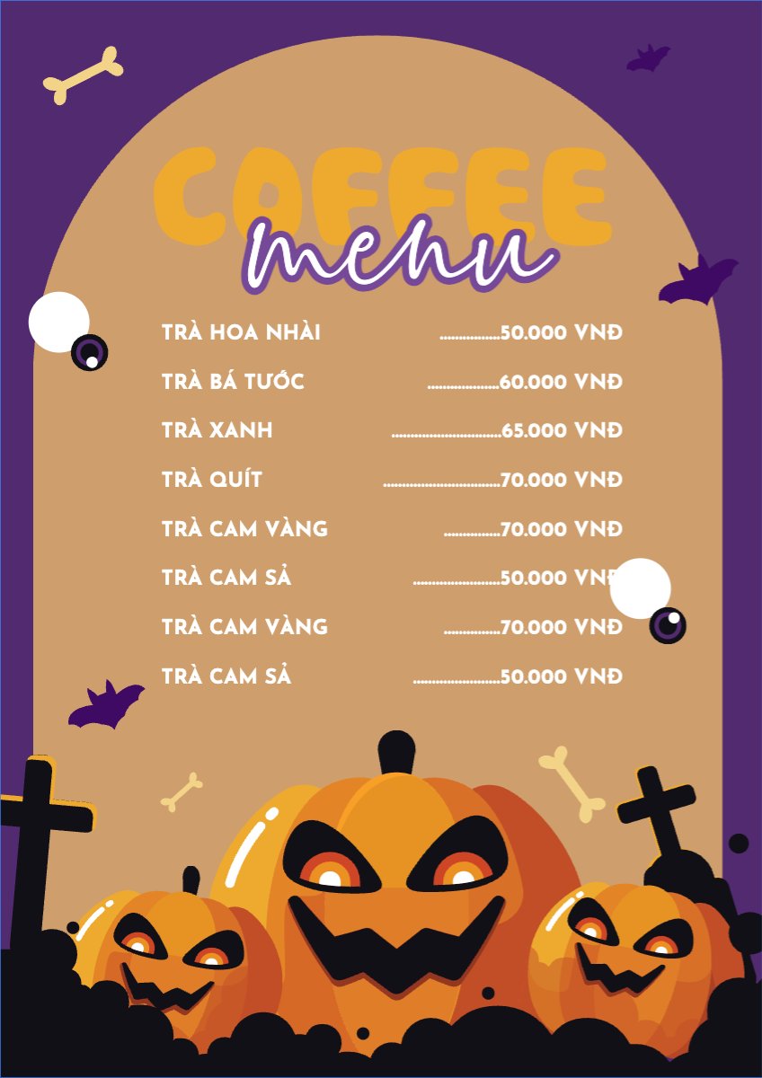 Halloween, nước uống, juice, giải khát, F&B, drink