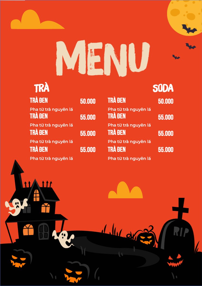 Halloween, nước uống, juice, giải khát, F&B, drink