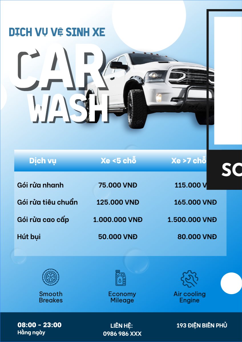 Car, dịch vụ rửa xe, gara, vệ sinh