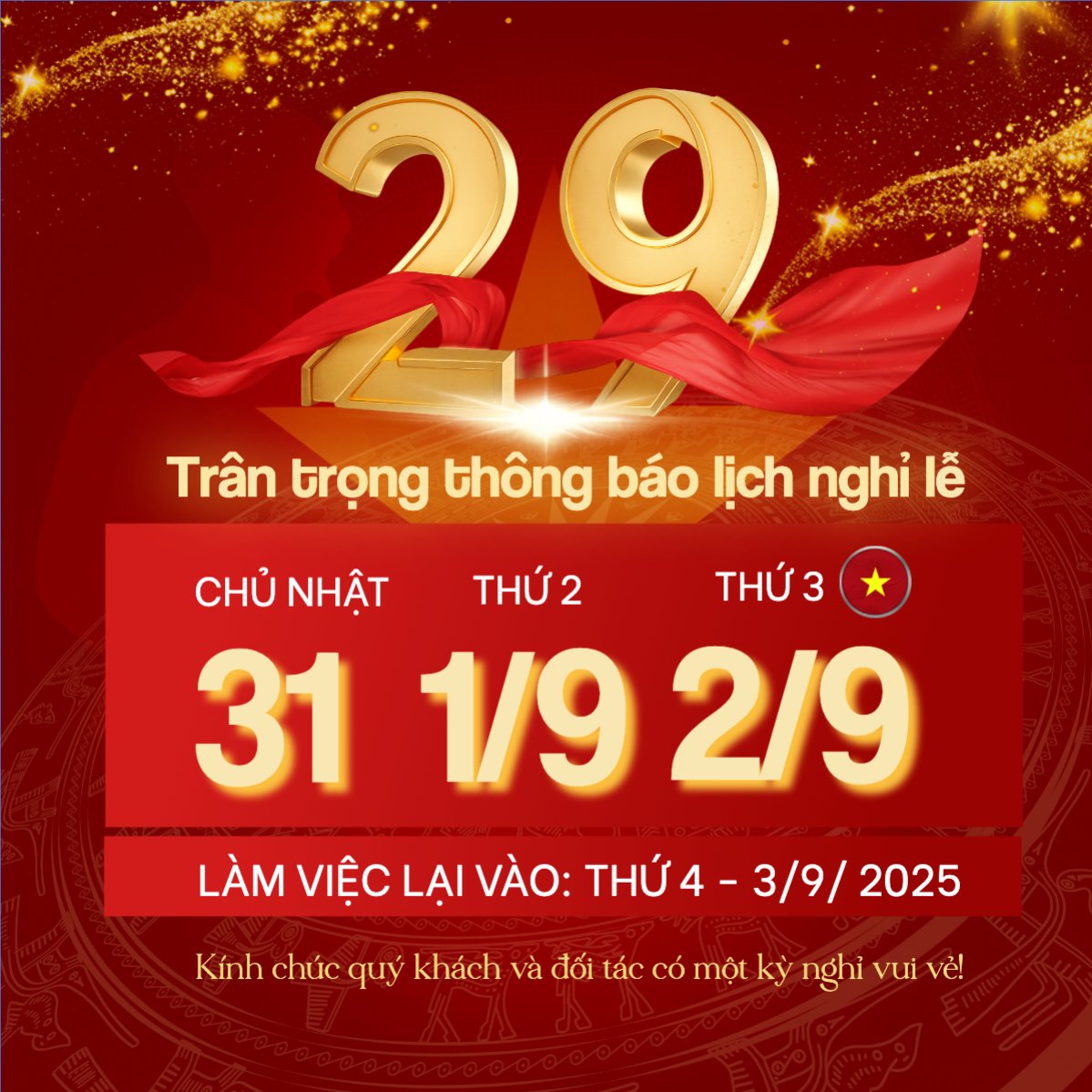2/9, Quốc Khánh, lễ hội, thông báo, lịch nghỉ, Việt Nam, sự kiện, event, hiện đại, modern