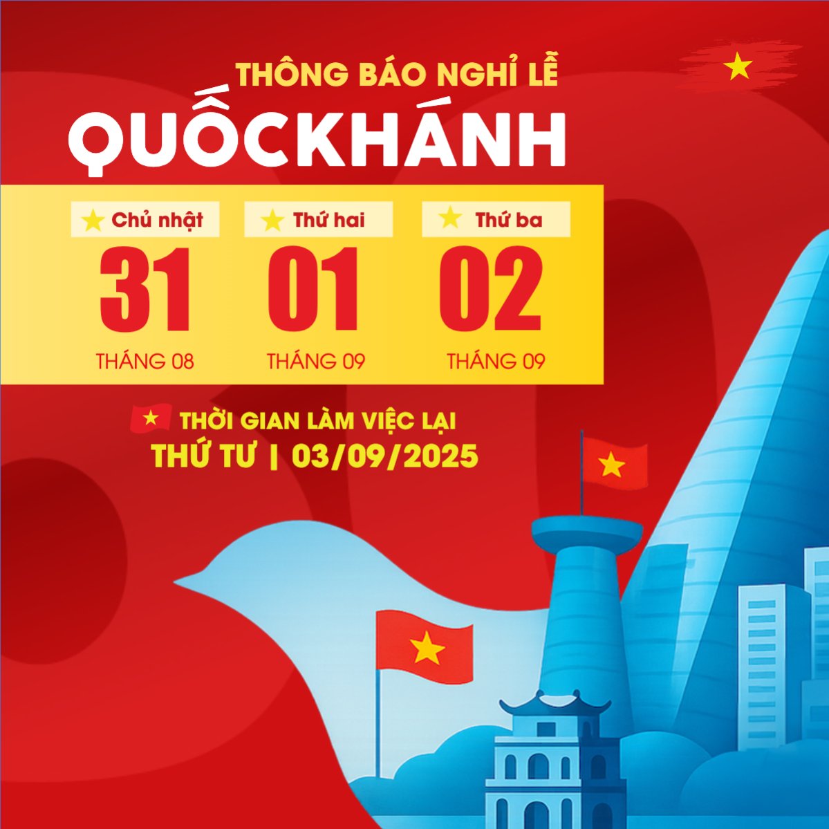 2/9, Quốc Khánh, lễ hội, thông báo, lịch nghỉ, Việt Nam, sự kiện, event, hiện đại, modern