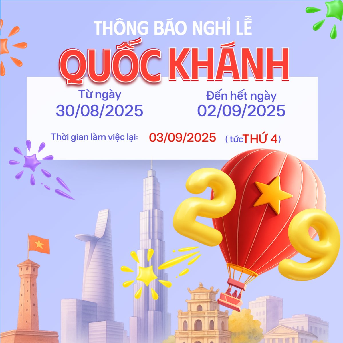 2/9, Quốc Khánh, lễ hội, thông báo, lịch nghỉ, Việt Nam, sự kiện, event, hiện đại, modern