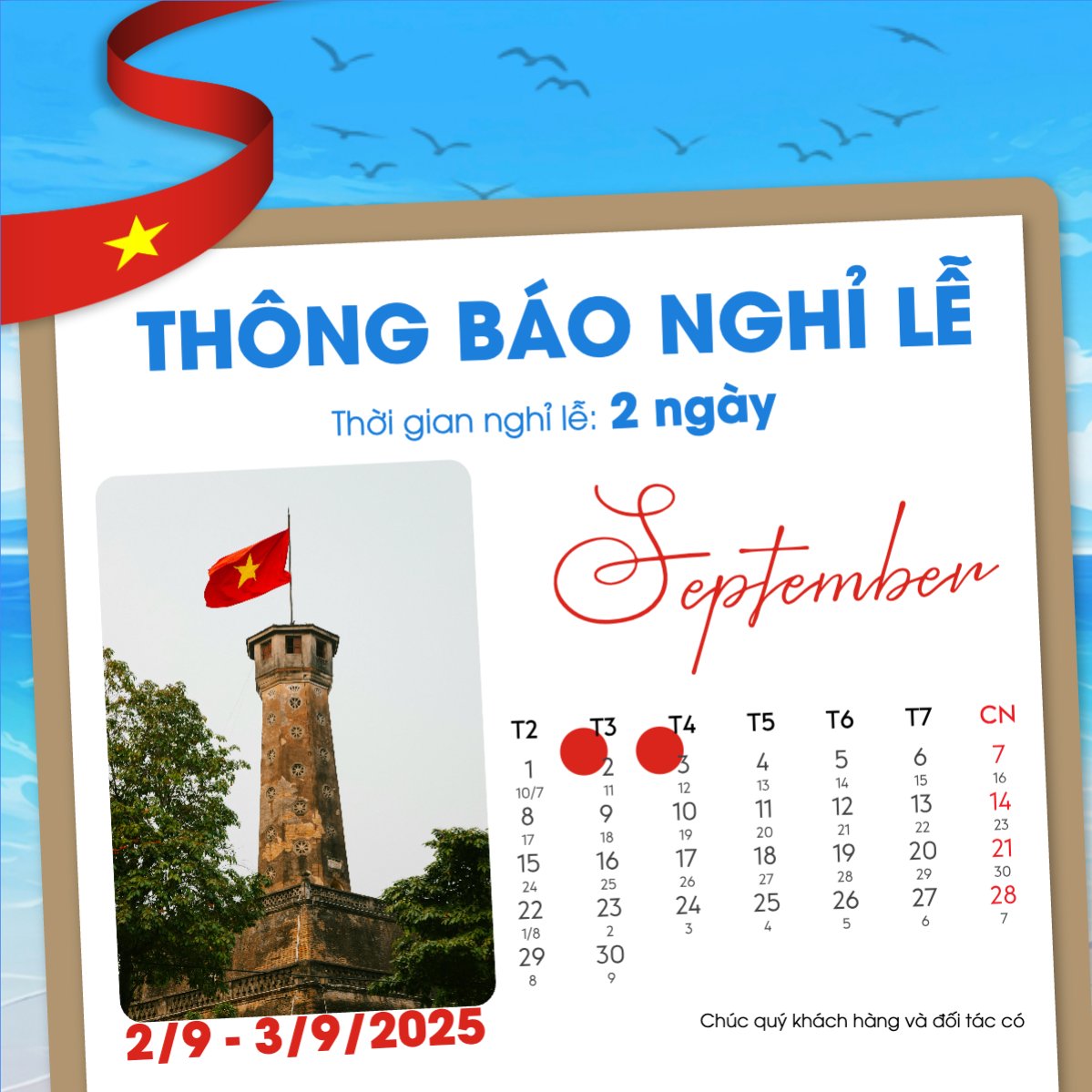 2/9, Quốc Khánh, lễ hội, thông báo, lịch nghỉ, Việt Nam, sự kiện, event, hiện đại, modern