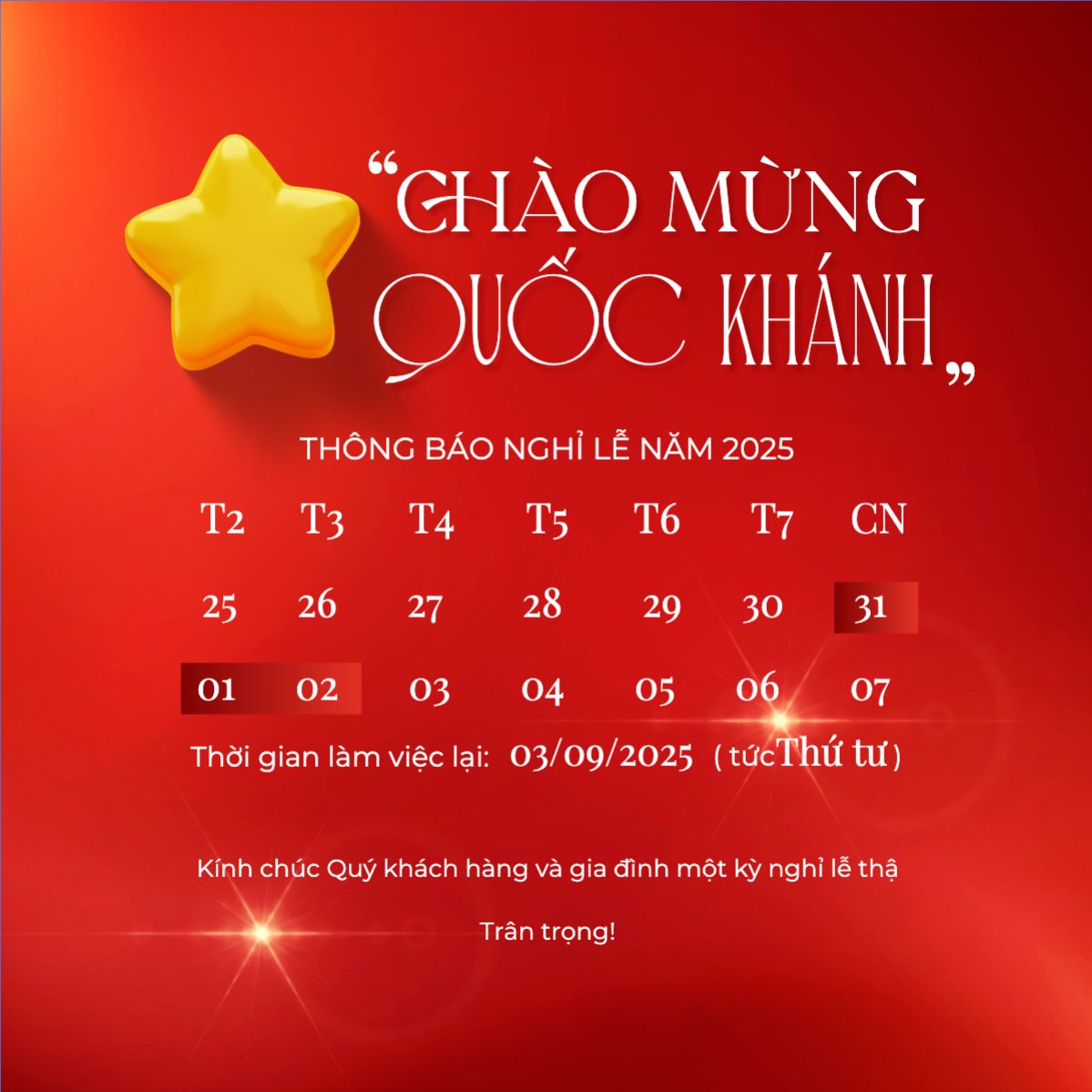 2/9, Quốc Khánh, lễ hội, thông báo, lịch nghỉ, Việt Nam, sự kiện, event, hiện đại, modern