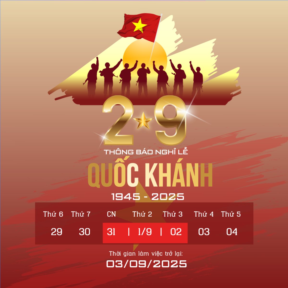 2/9, Quốc Khánh, lễ hội, thông báo, lịch nghỉ, Việt Nam, sự kiện, event, hiện đại, modern