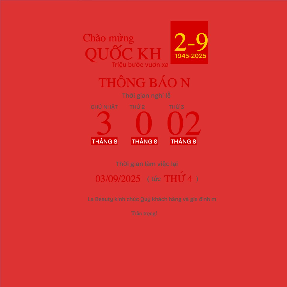 2/9, Quốc Khánh, lễ hội, thông báo, lịch nghỉ, Việt Nam, sự kiện, event, hiện đại, modern