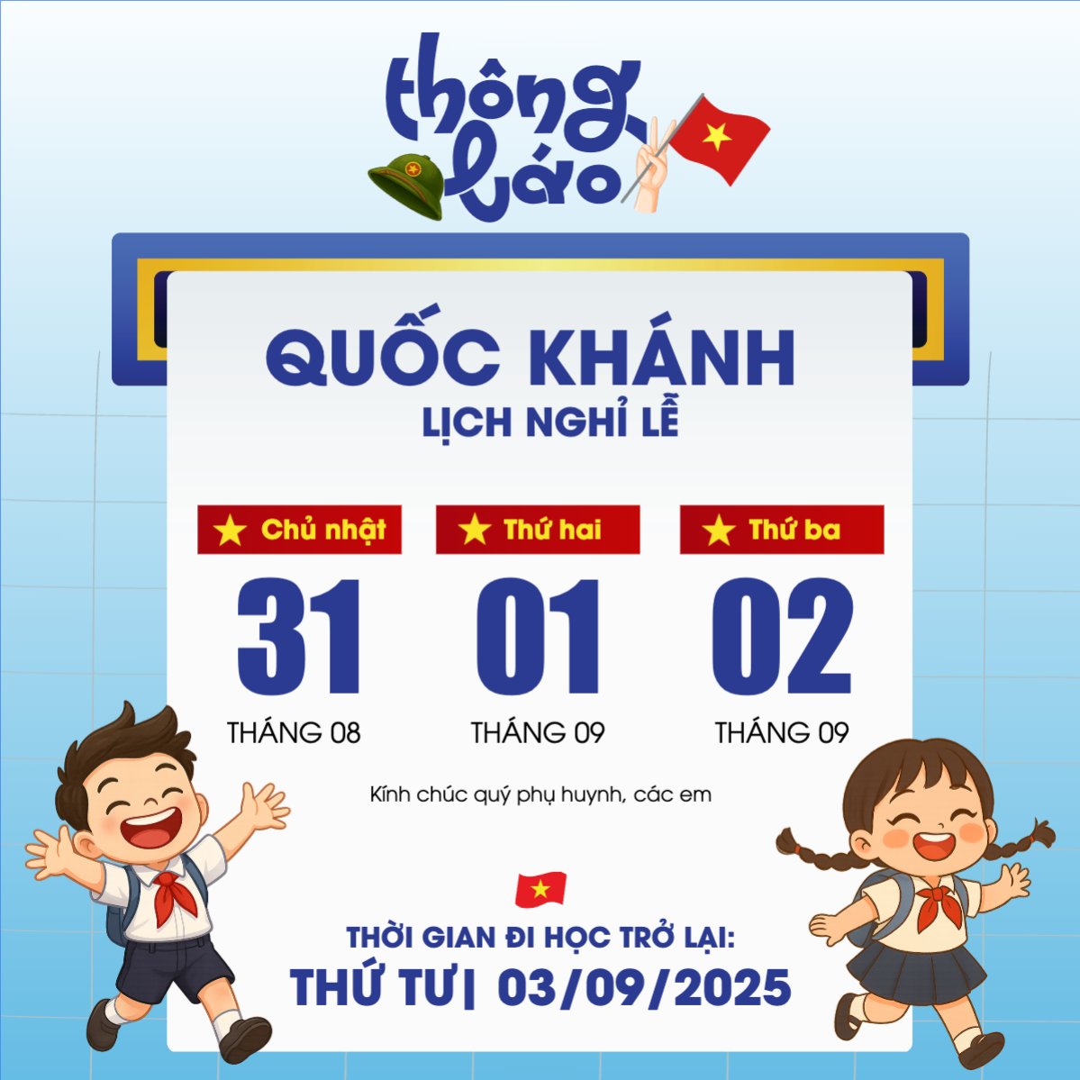 2/9, Quốc Khánh, lễ hội, thông báo, lịch nghỉ, Việt Nam, sự kiện, dễ thương, cute, chibi, hoạt hình, cartoon