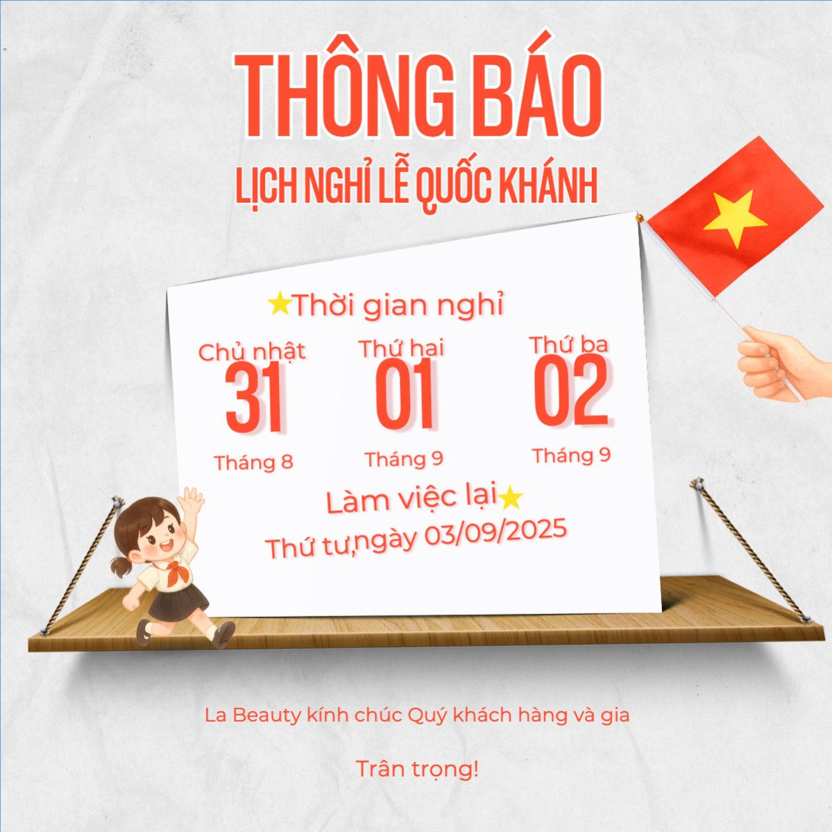 2/9, Quốc Khánh, lễ hội, thông báo, lịch nghỉ, Việt Nam, sự kiện, event, hiện đại, modern, dễ thương, cute