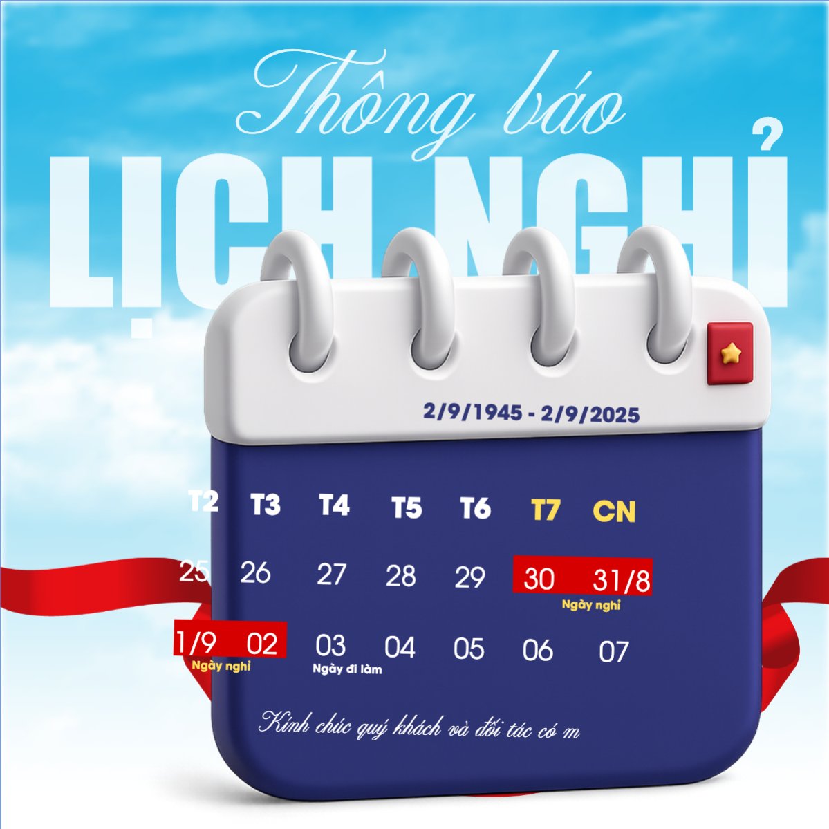 2/9, Quốc Khánh, lễ hội, thông báo, lịch nghỉ, Việt Nam, sự kiện, event, hiện đại, modern